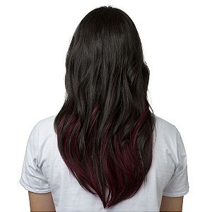 Aplique De Cabelo Ombre Extension Hairdo 40cm Preto Ameixa