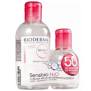 Kit Sensibio H2O Solução Micelar 250ml mais 100ml Bioderma