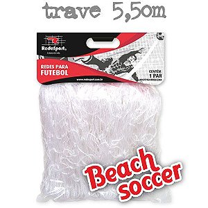 Rede para Gol Trave Beach Soccer / Futebol de Areia 5,50m Cristal - Tipo Véu (par)