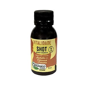 SHOT ORGÂNICO VITALIDADE - ACEROLA com CÚRCUMA e CUMARU - 70 ml