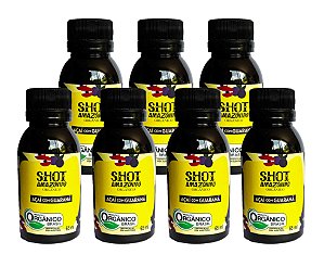 SHOT AMAZÔNICO ORGÂNICO x 7- AÇAÍ com GUARANÁ - 65 ml x 7 unidades