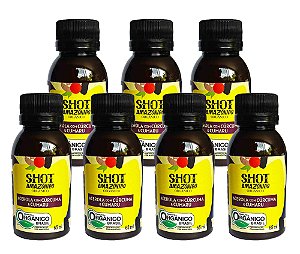 SHOT AMAZÔNICO ORGÂNICO x 7- ACEROLA com CÚRCUMA e CUMARU - 65 ml x 7 unidades
