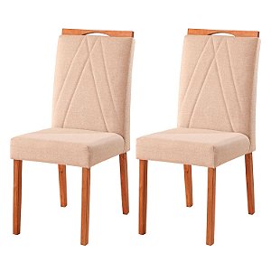 Conjunto 2 Cadeiras Estofadas Alta Qualidade Lima R Decor