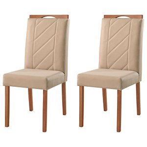 Conjunto 2 Cadeiras Estofadas Alta Qualidade Cancun R Decor