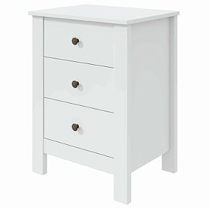 Mesa De Cabeceira Maggiore 3 Gavetas Branco