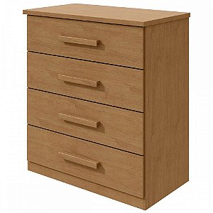 Cômoda Baião 4 Gavetas Amêndoa Clean Móveis Lopas