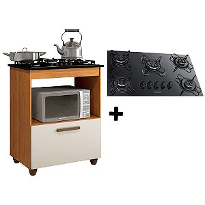 Kit Balcão Salvia Mais Fogão Cooktop Essencial 5 Bocas