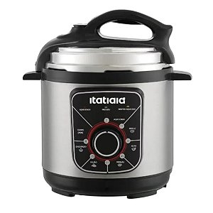 Panela de Pressão Elétrica Itatiaia Essencial 5L Inox Preta 900W 127V