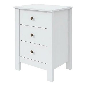 Mesa De Cabeceira Alta Qualidade Maggiore 3 Gavetas Branco