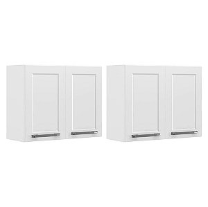 Kit 2 Armário Aéreo 2 Portas Itatiaia De Aço Florença Branco Neve