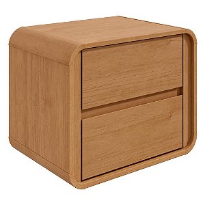 Mesa De Cabeceira Loop 2 Gavetas Lopas Amendoa Clean