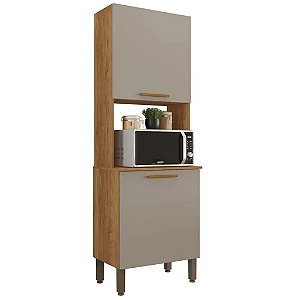 Armário Paneleiro Microondas Cozinha 2 Porta Nicho 3 prateleiras Valencia