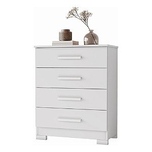 Cômoda 4 Gavetas Compacta 64cm Lídia Branco Branco