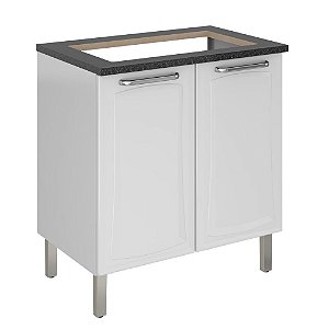 Balcão Cozinha Itatiaia Tarsila para Cooktop 5 Bocas 2 Portas Branco COOK 5Q