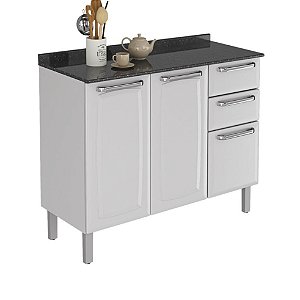 Balcão Cozinha Itatiaia Luce 3 Portas Branco IG3G2-105