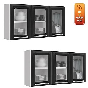 Kit com 2 Armario Aereo Itatiaia Luce Itatiaia IPV3-105 Preto