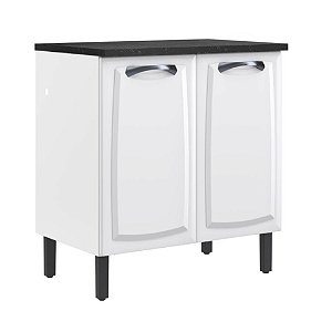 Balcão de Cozinha Itatiaia Aço 2 Portas New Premium Branco Neve