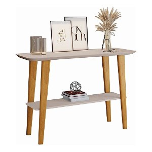 Aparador 121cm Formoso Candian Pés Madeira Maciça Cinamomo Off White