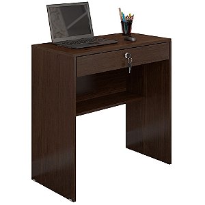 Mesa Escrivaninha Andorinha 1 Gaveta com Chave Café - Jcm Móveis