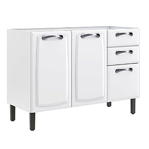 Balcão Para Pia Itatiaia New Premium Aço 3 Portas Sem Tampo Branco