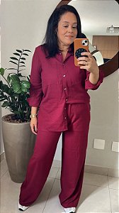 Calça Pantalona em linho