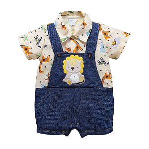 Macacão Bebê Curto Leãozinho