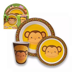 Kit Alimentação Infantil 3 Peças Macaquinho