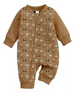 Macacão Bebê Menino Safari Ocre