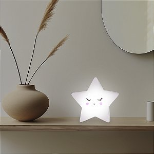 Luminária Abajur Estrela Branca Luz Noturna Infantil Led