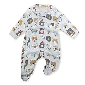Macacão Bebê Suedine 100% Algodão Ursos