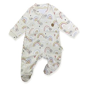 Macacão Bebê 100% Algodão Fofura Arco Íris