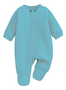 Macacão Bebê 100% Algodão Vira Pé Azul – Conforto para Recém-Nascido | Enxoval Dubaby