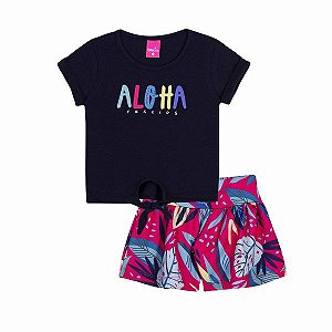 Conjunto Infantil Aloha Short Estampado