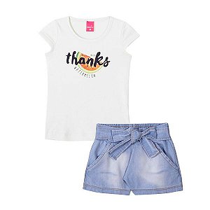 Conjunto Infantil Menina Blusa Melancia Shorts