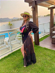 Saída Lia chiffon de seda