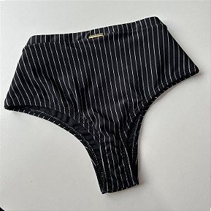 Calcinha hot pants glow risca giz preta 151 (BUSTO NÃO INCLUSO)