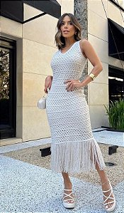 Vestido franja tricô (tamanho unico)
