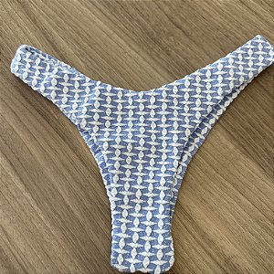 Calcinha Asa Delta Fio Duplo tecido malte azul 012  (BUSTO NÃO INCLUSO)