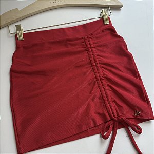 Saia Franzida tecido Capri Vermelho ( valor somente da saia )