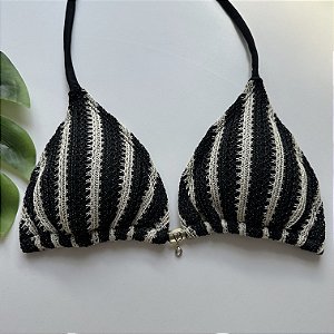 Cortininha com Bojo Removível 014 Trancoso preto ( CALCINHA NÃO INCLUSO)