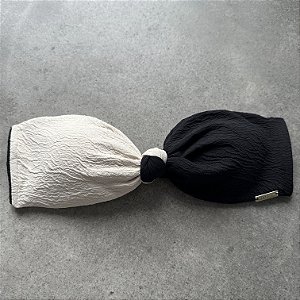 Bojo tomara caia big nó dual color 335 tecido carmel off white e preto (calcinha não inclusa)