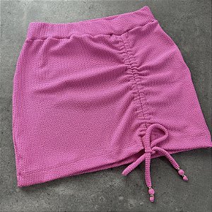 Saia plisse rosa franzida com miçangas ( valor somente da saia )