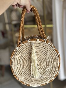 Bolsa redonda palha natural resort