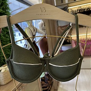 Meia Taça com Bojo Maleável 093 aro Shine militar friso off (CALCINHA NÃO INCLUSO)