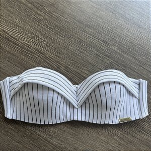 Bojo 102 inteiro com alças removível Glow risca giz off (CALCINHA NÃO INCLUSO)
