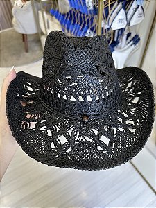 Chapéu comboy palha Preto