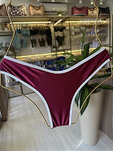 Calcinha Asa Delta Fio duplo 012 glow bordo viés branco ( BOJO NÃO INCLUSO)