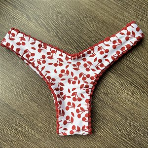 Calcinha Asa Delta Fio duplo 012 com croche glow cereja ( BOJO NÃO INCLUSO)