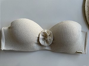 Bojo inteiro com alças removível tecido plisse off 101 (CALCINHA NÃO INCLUSO)