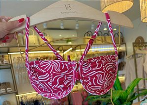 Meia Taça 815 Drapeado com Bojo e Aro Estampa Havana (CALCINHA NÃO INCLUSO)